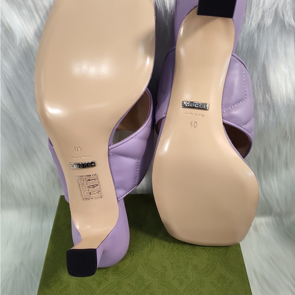 Gucci Purple Quilted Sandals - Picture 11 of 16